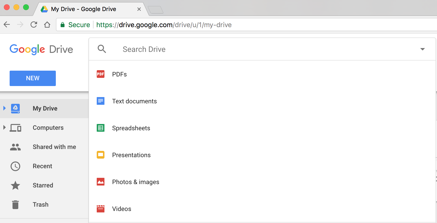 Google Drive search