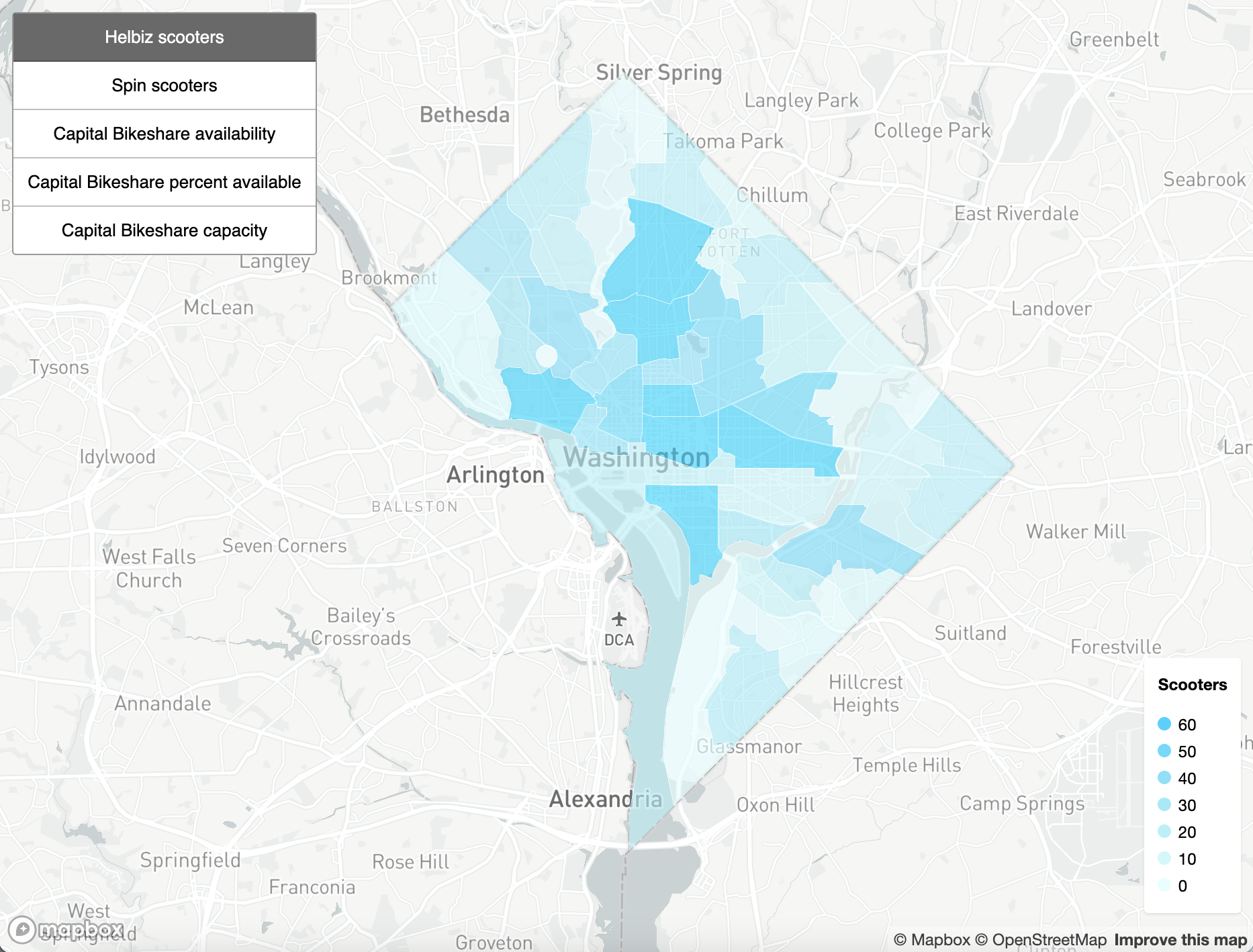 DC micromobility by neighborhood